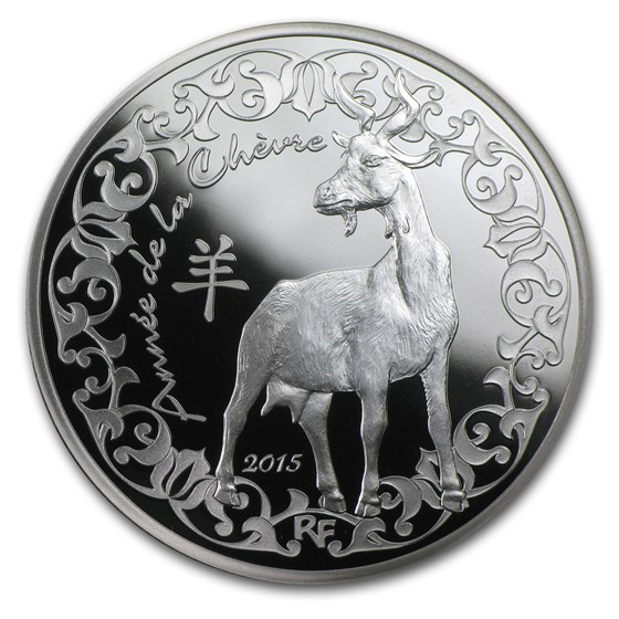 2015 France Silver €10 Year of the Goat Proof (Lunar Series) 2015 France Silver €10 Year of the Goat Proof (Lunar Series)