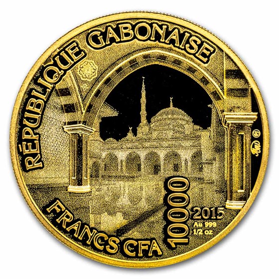 2015 Gabon Proof Gold 10,000 Francs Chechnya Mosque Box/Coa 2015 Gabon Proof Gold 10,000 Francs Chechnya Mosque Box/Coa