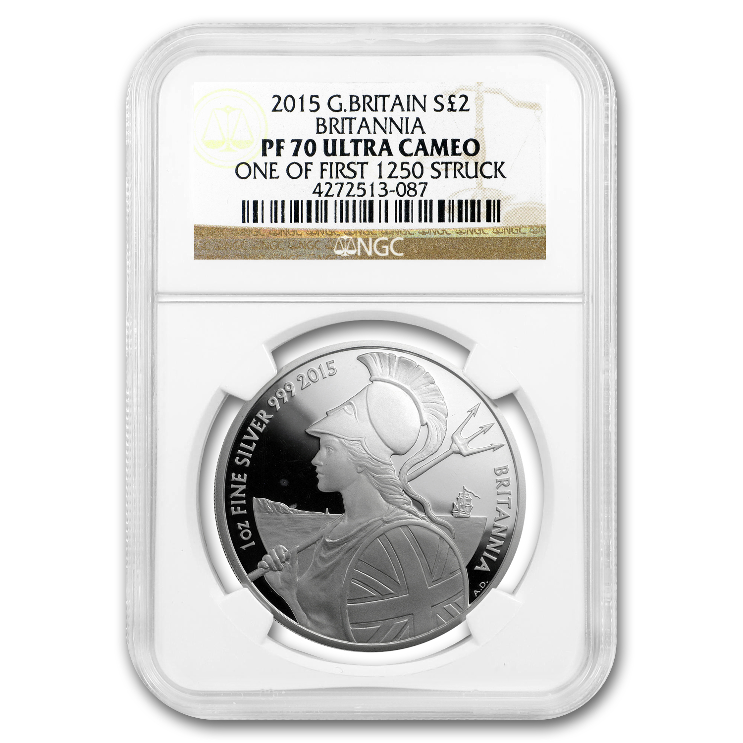 2015年イギリス ブリタニア 1ポンド NGC PF70ULTRA CAMEO Buy 2015 British 1 oz Silver Britannia PF-70 NGC | APMEX