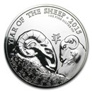 2015 Great Britain 1 oz Silver Year of the Sheep (Abrasions)