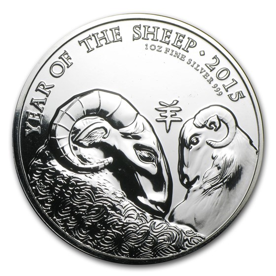 2015 Great Britain 1 oz Silver Year of the Sheep (Abrasions) 2015 Great Britain 1 oz Silver Year of the Sheep (Abrasions)