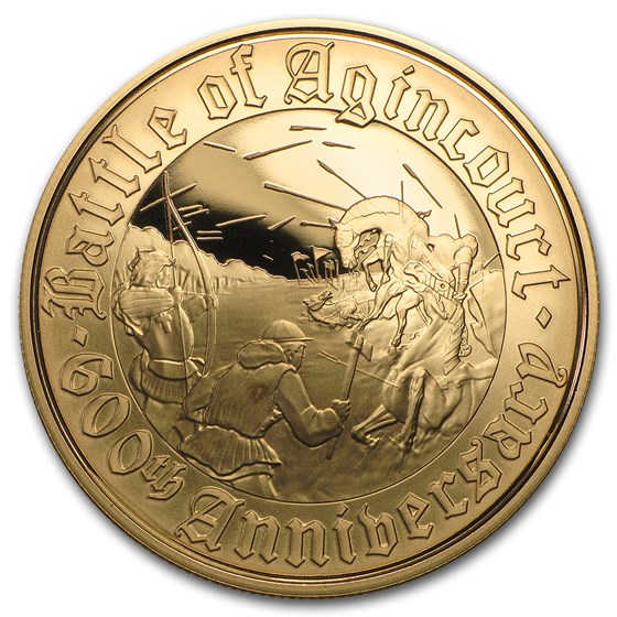 2015 Great Britain £5 Gold Battle of Agincourt Alderney Proof 2015 Great Britain £5 Gold Battle of Agincourt Alderney Proof