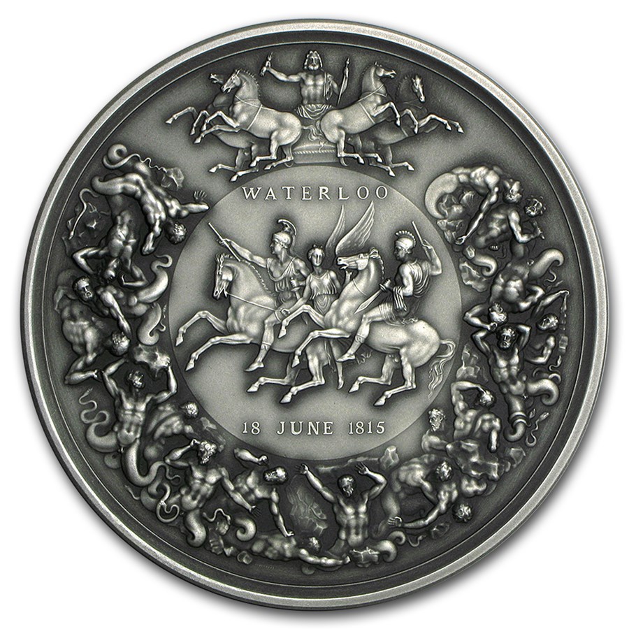2015 Great Britain 8 oz Silver Battle of Waterloo Medal