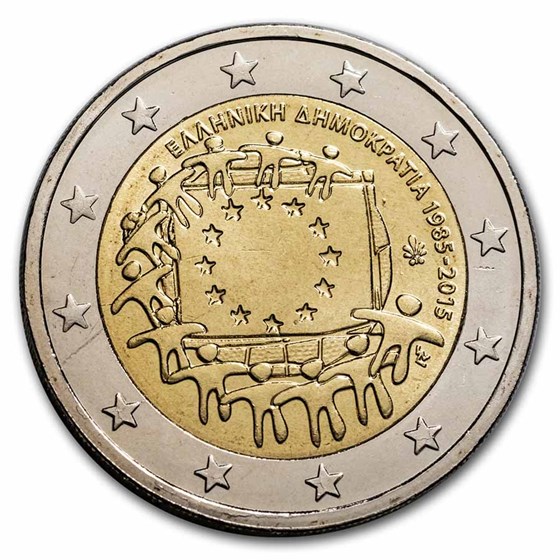 2015 Greece 2 Euro EU Flag BU 2015 Greece 2 Euro EU Flag BU