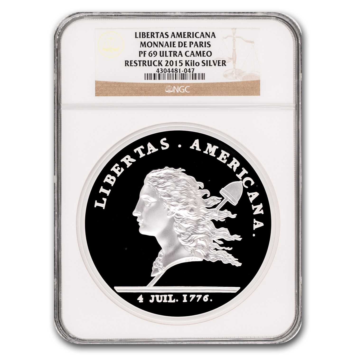2015 フランス 1㎏ 銀貨 NGC PF69UC リベルタスアメリカーナ 2015-kilo-silver-libertas-