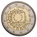 2015 Latvia 2 Euro EU Flag BU