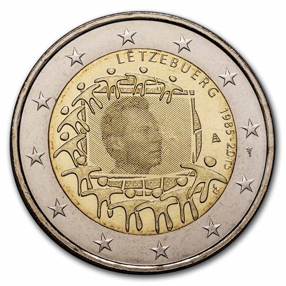 2015 Luxembourg 2 Euro EU Flag BU 2015 Luxembourg 2 Euro EU Flag BU