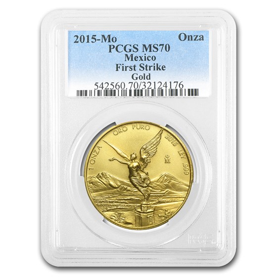 2015 Mexico 1 oz Gold Libertad MS-70 PCGS (FirstStrike®) 2015 Mexico 1 oz Gold Libertad MS-70 PCGS (FirstStrike®)