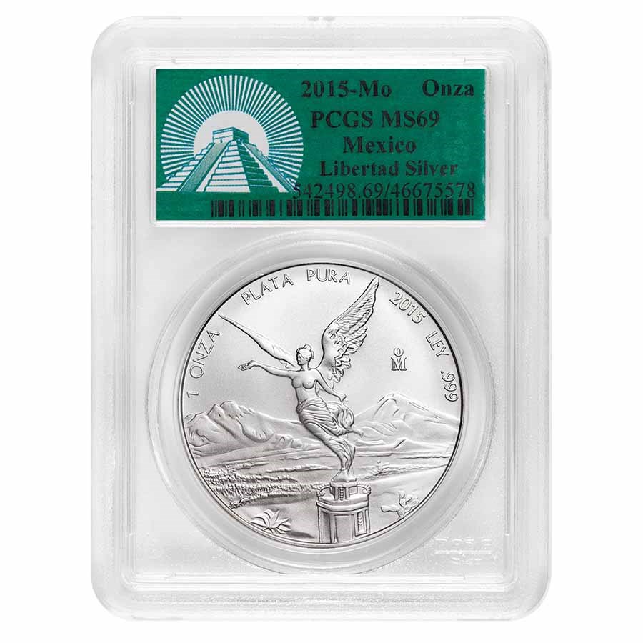 2015 Mexico 1 oz Silver Libertad MS-69 PCGS (Green Label)