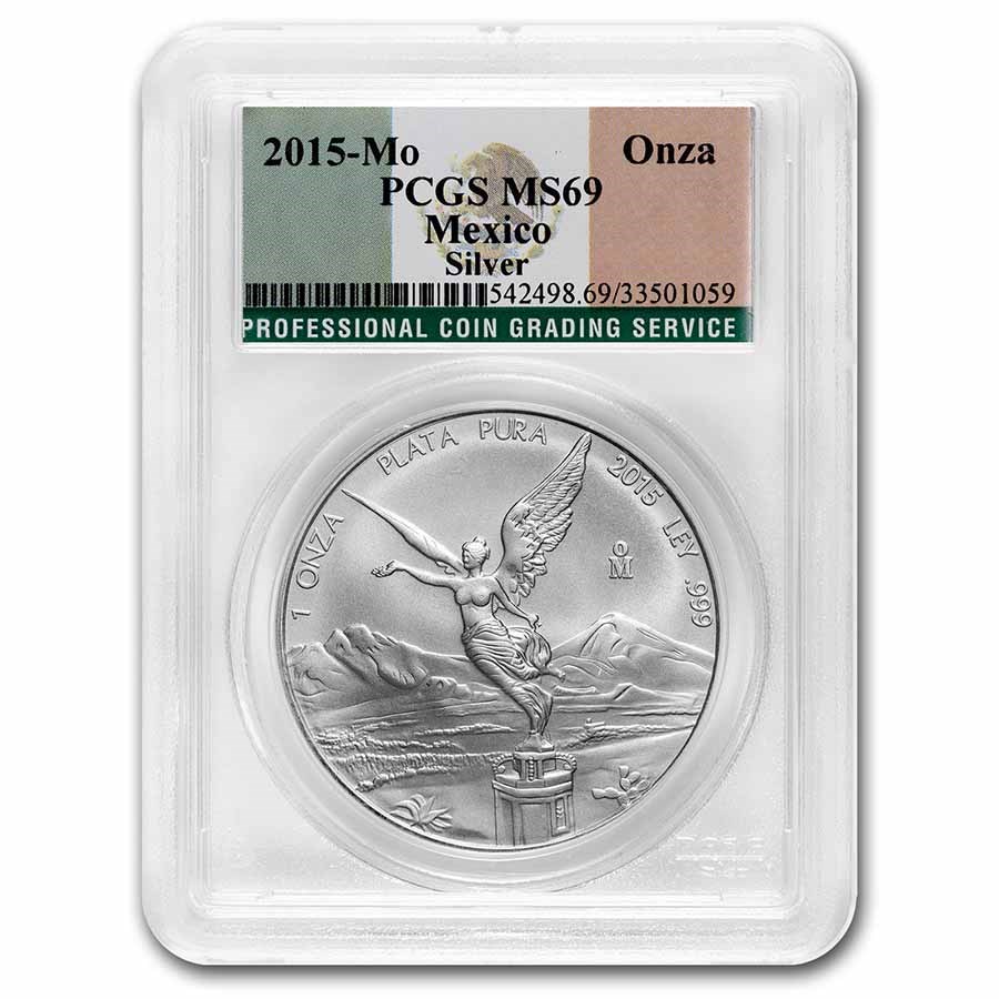 2015 Mexico 1 oz Silver Libertad MS-69 PCGS