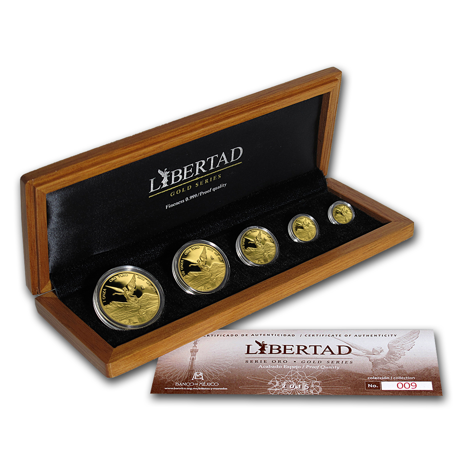 Buy 5-Coin 2015 Mexican Gold Libertad Proof Set (1.9 oz, Wood Box