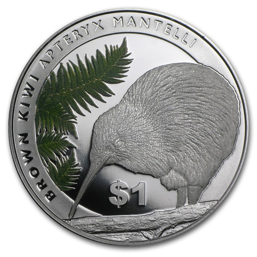 2015 New Zealand 1 oz Silver Treasures $1 Kiwi Proof (Box & COA)