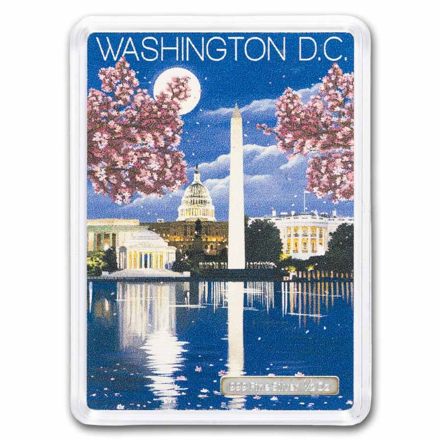 2015 Niue 1/2 oz Silver Vintage Mini Poster: Washington D.C. BU