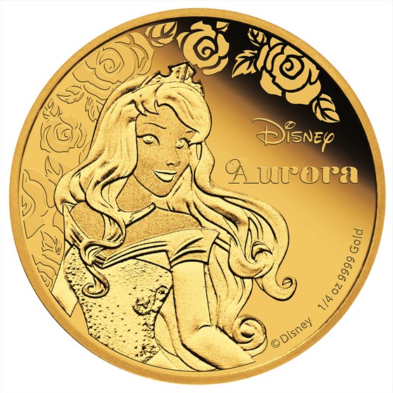 2015 Niue 1/4 oz Proof Gold $25 Disney Princess Aurora 2015 Niue 1/4 oz Proof Gold $25 Disney Princess Aurora