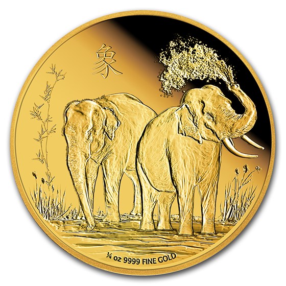 2015 Niue 1/4 oz Proof Gold $25 Feng Shui Elephant 2015 Niue 1/4 oz Proof Gold $25 Feng Shui Elephant