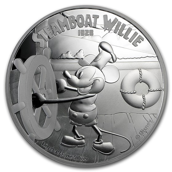 2015 Niue 1 kilo Silver $100 Disney Steamboat Willie (Box & COA) 2015 Niue 1 kilo Silver $100 Disney Steamboat Willie (Box & COA)