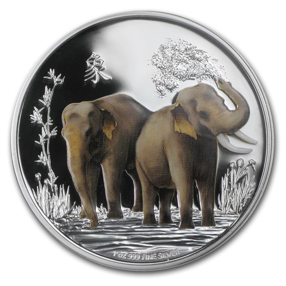 2015 Niue 1 oz Silver $2 Feng Shui Elephants (w/Box & COA) 2015 Niue 1 oz Silver $2 Feng Shui Elephants (w/Box & COA)