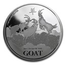 2015 Niue 1 oz Silver $2 Lunar Goat