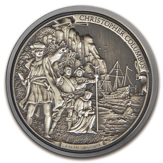 2015 Niue 2 oz Silver $5 Christopher Columbus HR (w/Box & COA) 2015 Niue 2 oz Silver $5 Christopher Columbus HR (w/Box & COA)