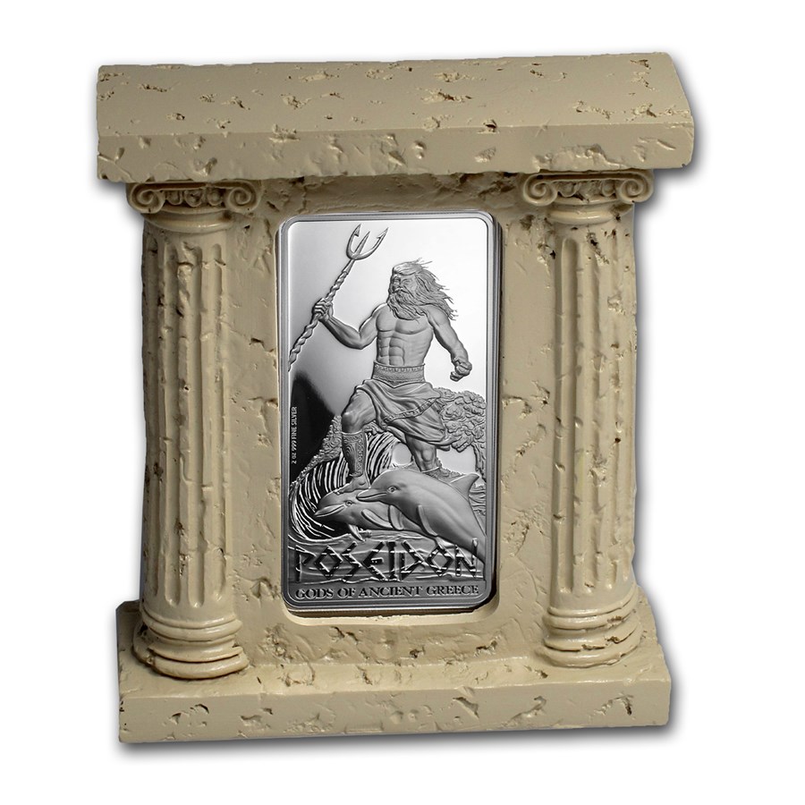 2015 Niue 2 oz Silver $5 Gods of Ancient Greece Proof (Poseidon)