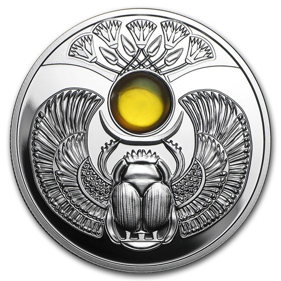 2015 Niue Silver Natural Amber Scarab Beetle 2015 Niue Silver Natural Amber Scarab Beetle