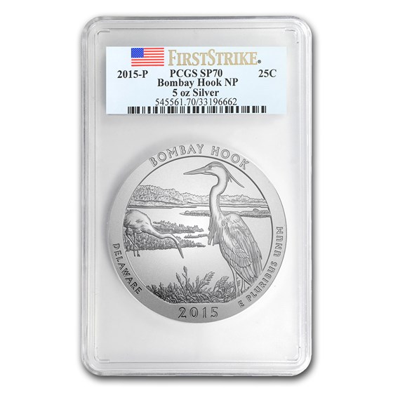 2015-P 5 oz Silver ATB Bombay Hook SP-70 PCGS (FS) 2015-P 5 oz Silver ATB Bombay Hook SP-70 PCGS (FS)