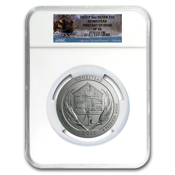 2015-P 5 oz Silver ATB Homestead SP-70 NGC (First Day of Issue) 2015-P 5 oz Silver ATB Homestead SP-70 NGC (First Day of Issue)