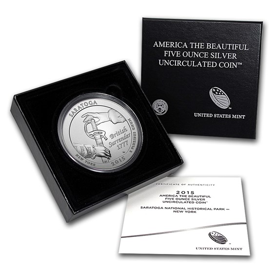 2015-P 5 oz Silver ATB Saratoga (w/Box & COA) 2015-P 5 oz Silver ATB Saratoga (w/Box & COA)