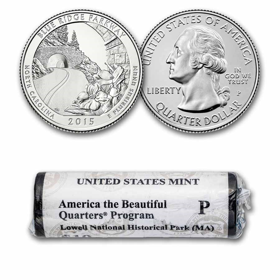 2015-P ATB Quarter Blue Ridge Parkway 40-Coin Roll BU