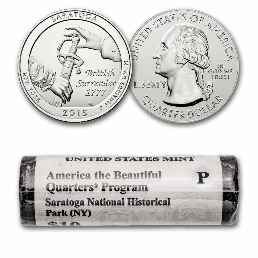 2015-P ATB Quarter Saratoga National Park 40-Coin Roll BU