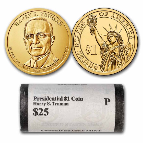 2015-P Harry Truman 25-Coin Presidential Dollar Roll 2015-P Harry Truman 25-Coin Presidential Dollar Roll
