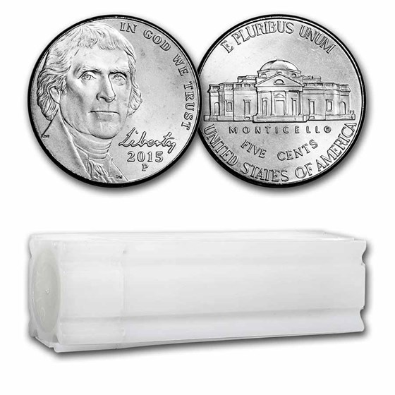 2015-P Jefferson Nickel 40-Coin Roll BU 2015-P Jefferson Nickel 40-Coin Roll BU