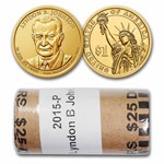 2015-P Lyndon Johnson 25-Coin Presidential Dollar Roll BU
