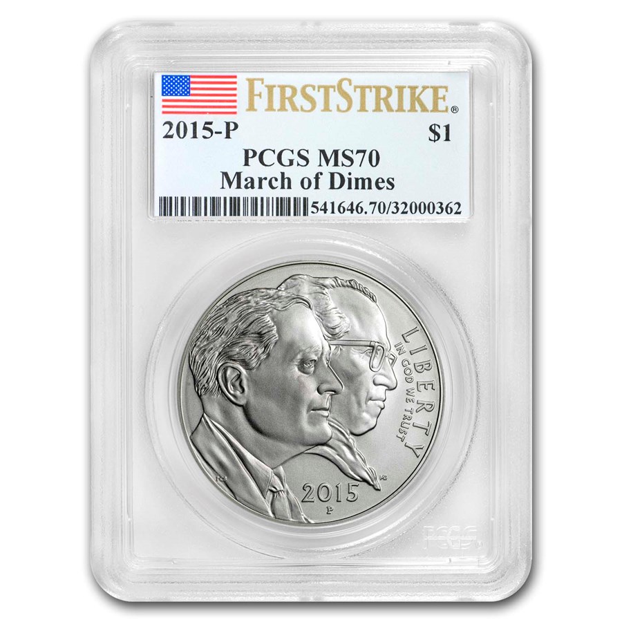 Buy 2015P U.S. March of Dimes 1 Silver Commem MS70 PCGS (FS) APMEX