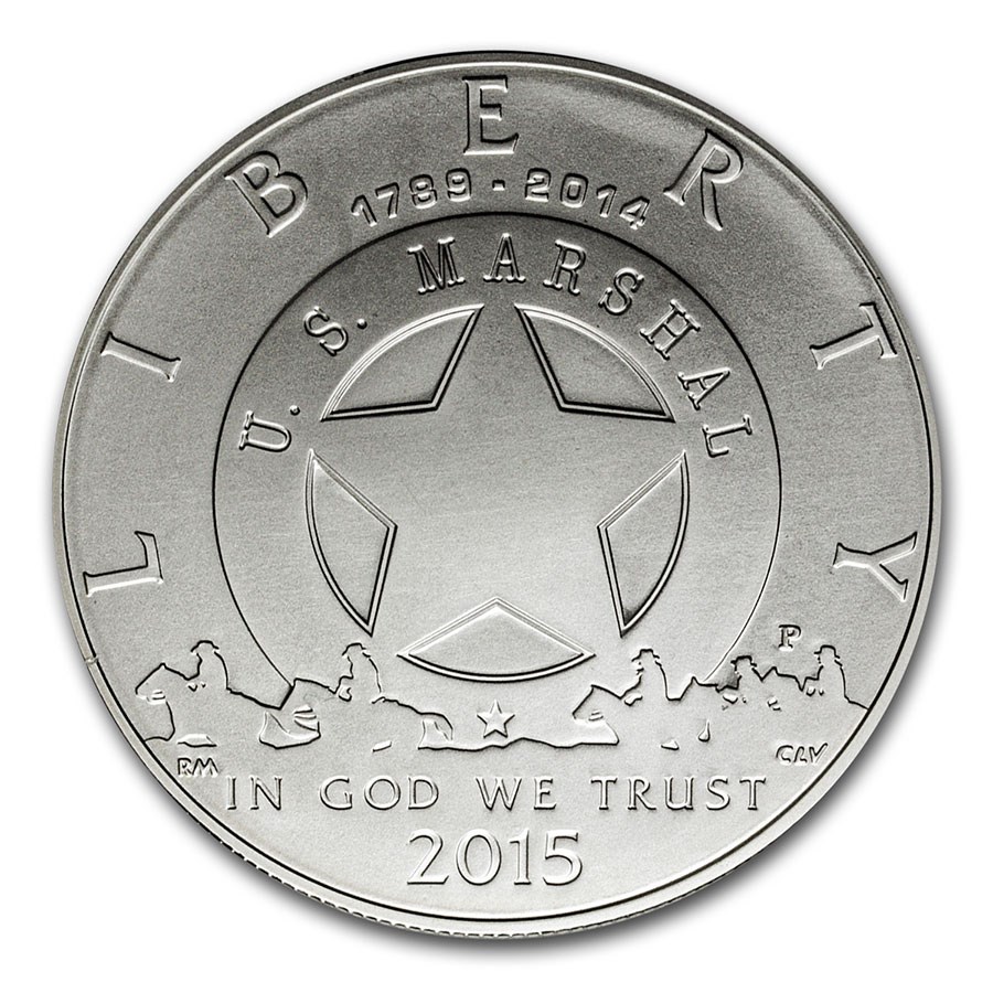 2015-P U.S. Marshals Service $1 Silver Commem BU (Capsule Only)
