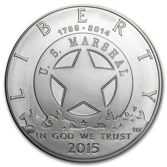 2015-P U.S. Marshals Service $1 Silver Commem BU (w/Box & COA)