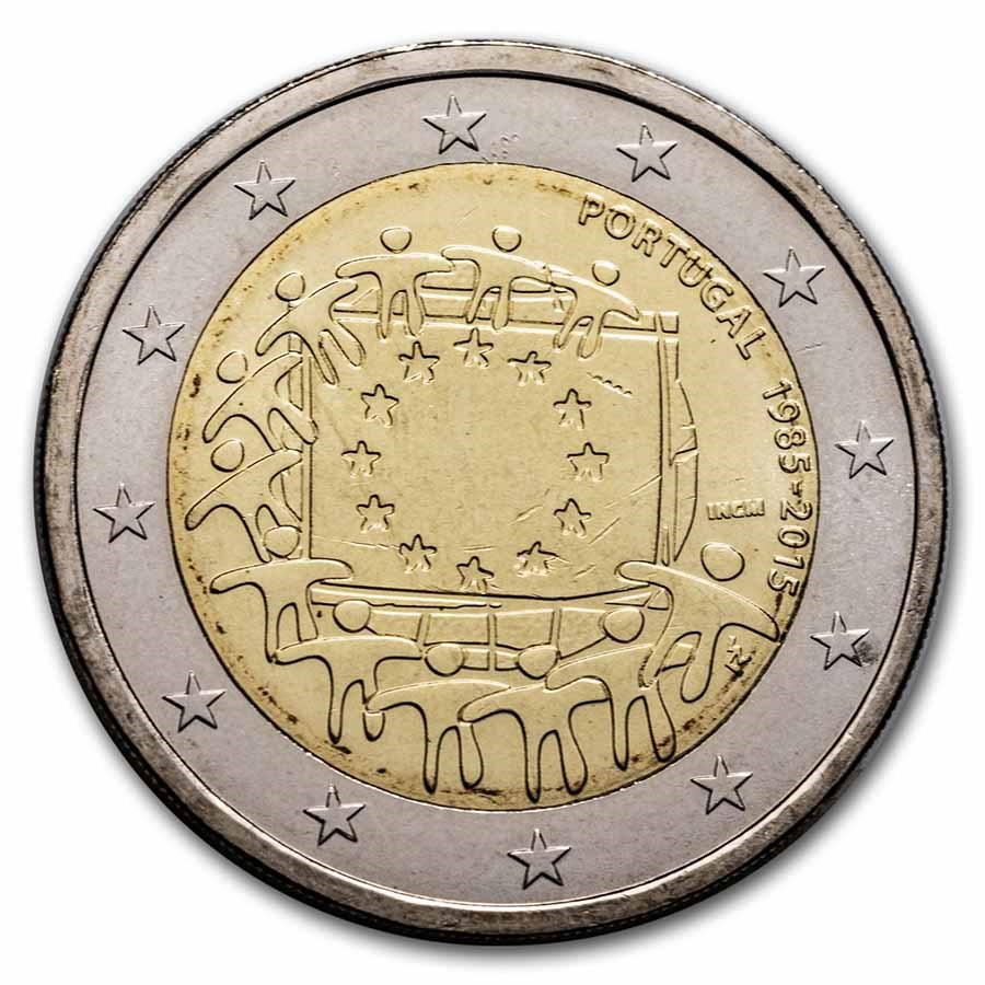 2015 Portugal 2 Euro EU Flag BU