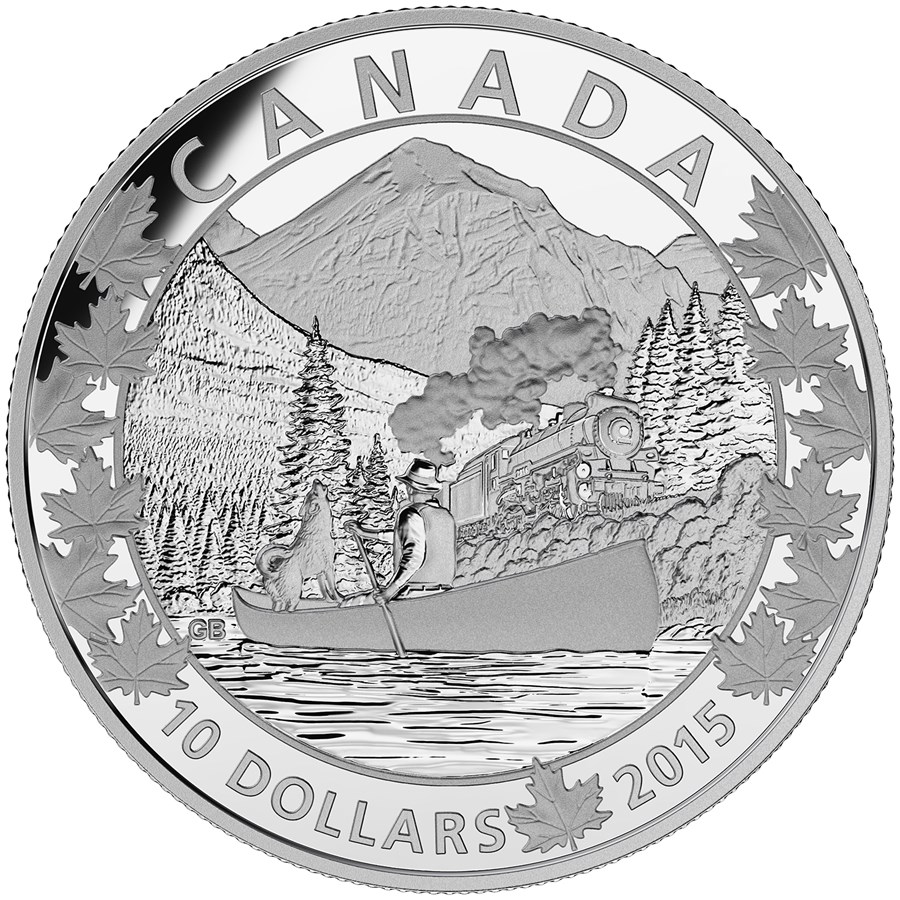 Buy 2015 RCM 1/2 oz Ag 10 Canoe Across Canada (Magnificent Mountain