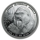 2015 Republic of Congo 1 oz Silver Silverback Gorilla (Prooflike)