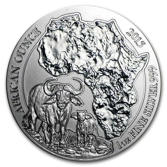 2015 Rwanda 1 oz Silver African Buffalo BU (Not Sealed) 2015 Rwanda 1 oz Silver African Buffalo BU (Not Sealed)