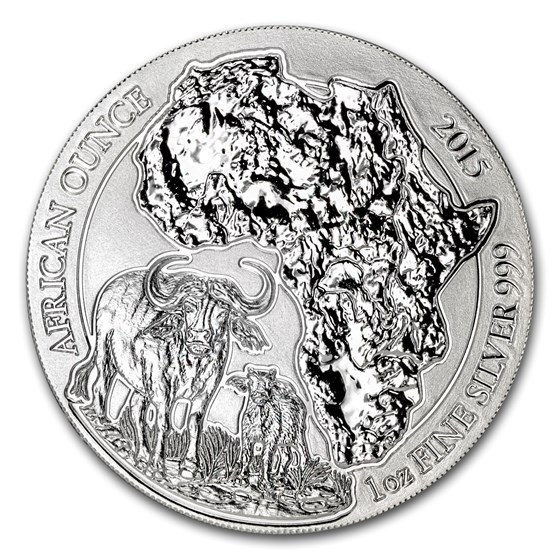 2015 Rwanda 1 oz Silver African Buffalo BU 2015 Rwanda 1 oz Silver African Buffalo BU