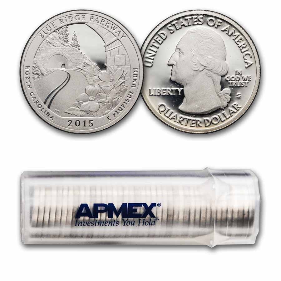 2015-S ATB Quarter Blue Ridge 40-Coin Roll Proof (Silver)