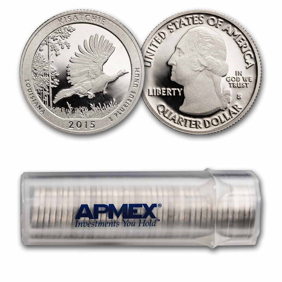 2015-S ATB Quarter Kisatchie National 40-Coin Roll Gem Proof