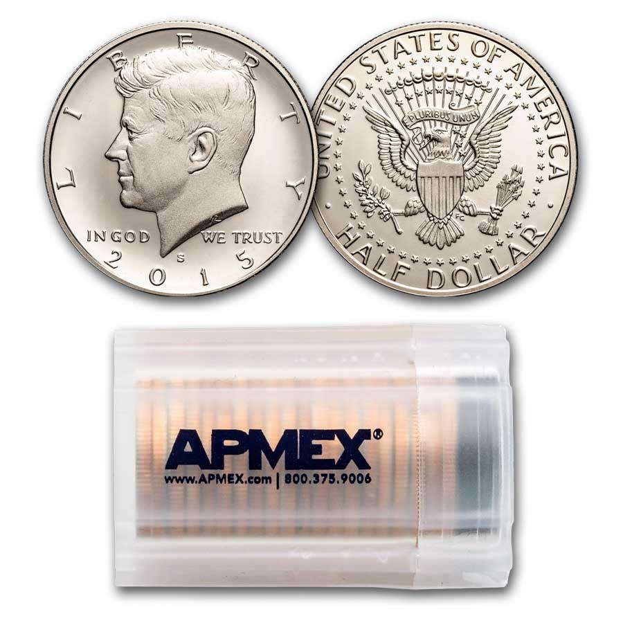 2015-S Kennedy Half Dollar 20-Coin Roll Proof