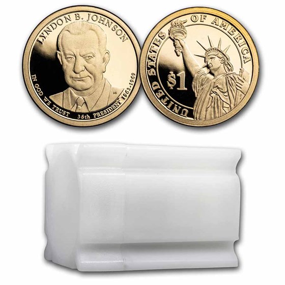 2015-S Lyndon Johnson 20-Coin Presidential Dollar Roll PR 2015-S Lyndon Johnson 20-Coin Presidential Dollar Roll PR