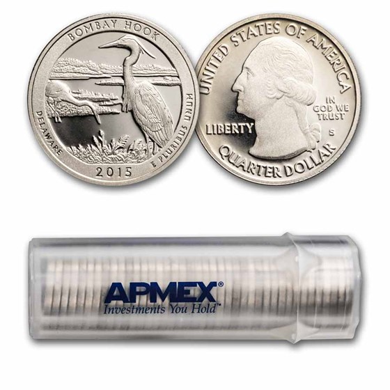 2015-S Quarter ATB Bombay Hook 40-Coin Roll Gem Proof 2015-S Quarter ATB Bombay Hook 40-Coin Roll Gem Proof