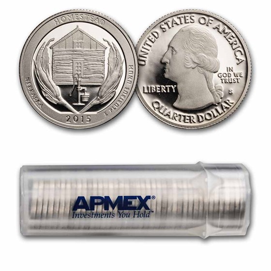 2015-S Quarter ATB Homestead Monument 40-Coin Roll Gem Proof 2015-S Quarter ATB Homestead Monument 40-Coin Roll Gem Proof