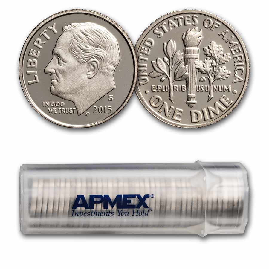 2015-S Roosevelt Dime 50-Coin Roll Proof