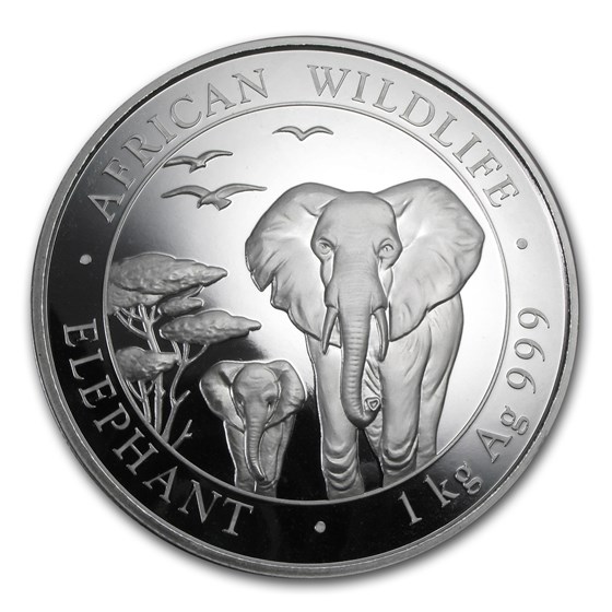 2015 Somalia 1 kilo Silver Elephant 2015 Somalia 1 kilo Silver Elephant