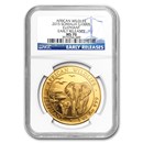 2015 Somalia 1 oz Gold African Elephant MS-70 NGC (Early Release)